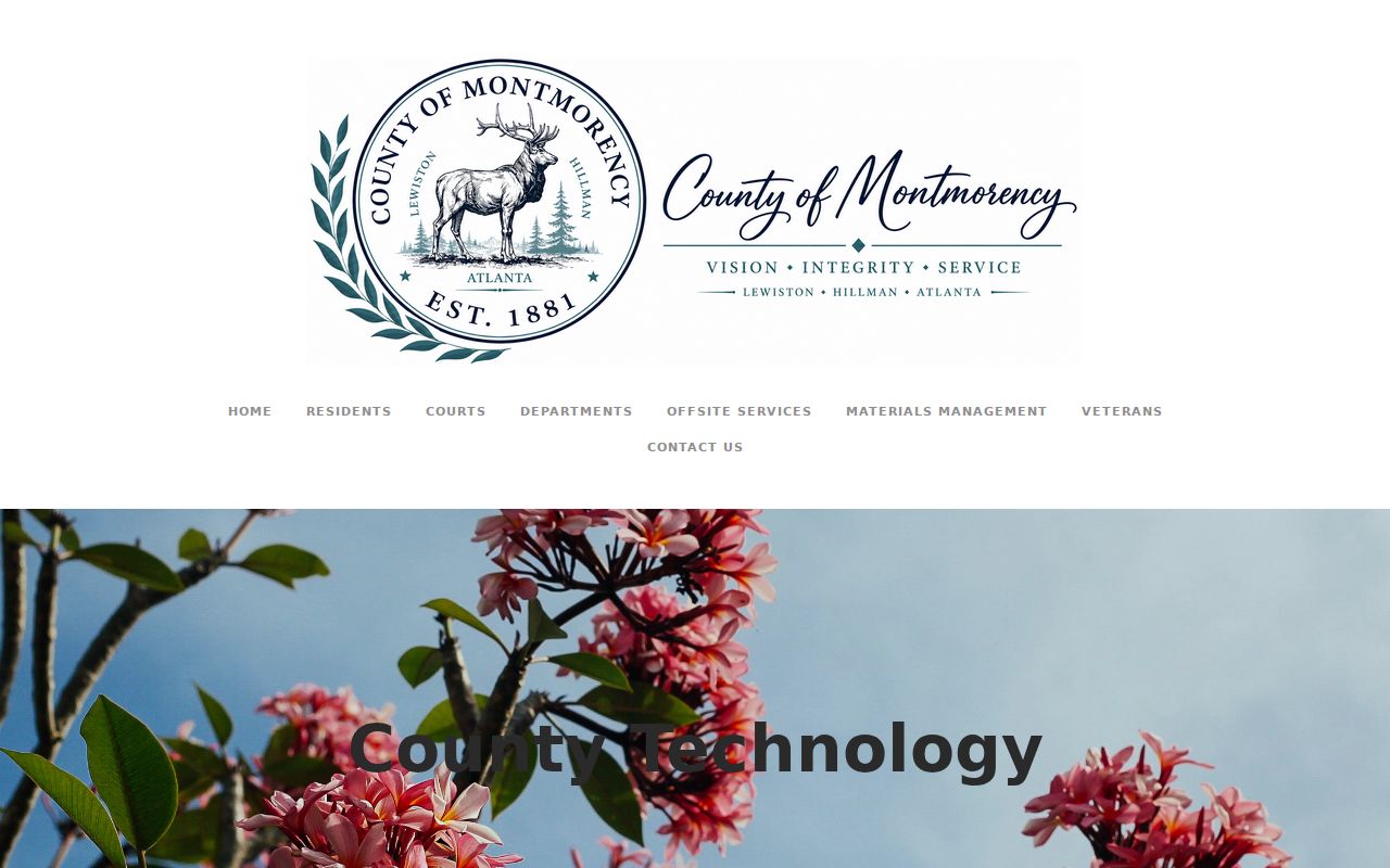 Montmorency County court schedule technology request form for courtroom and hearing support