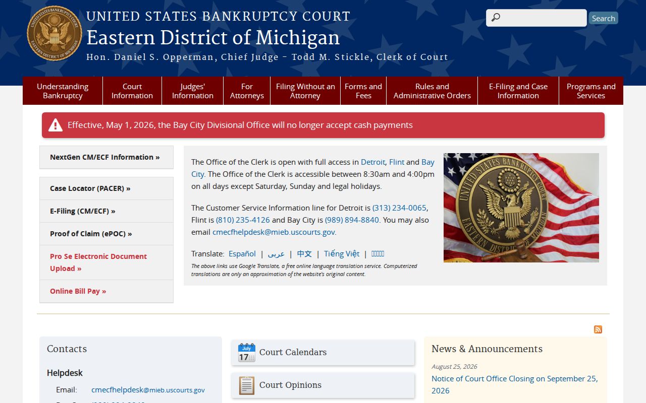 Montmorency County federal court docket access source